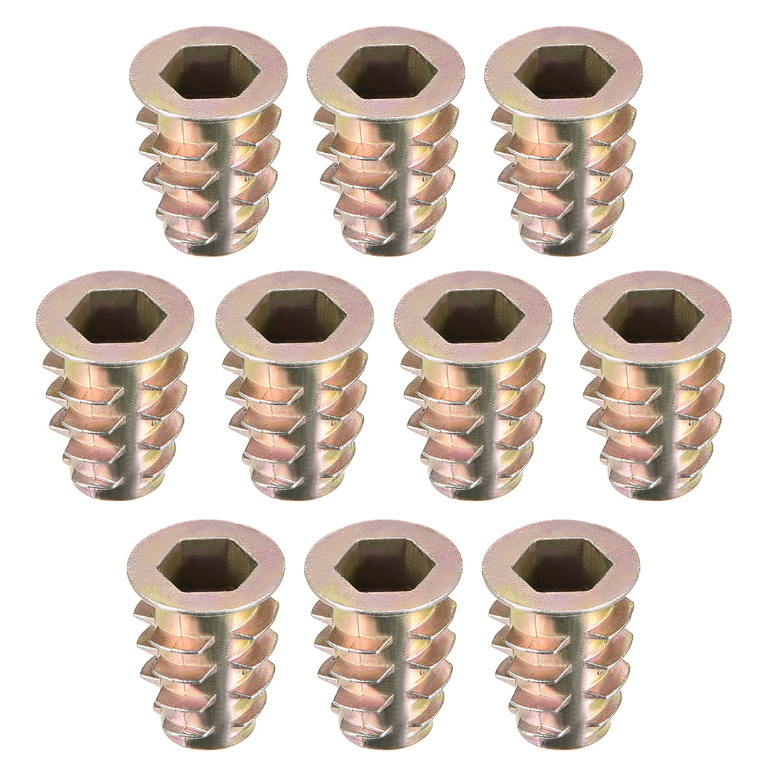 Inside Thread Socket Uxcell Threaded Insert Nuts Zinc Alloy Hex Socket M8 Internal Threads ...