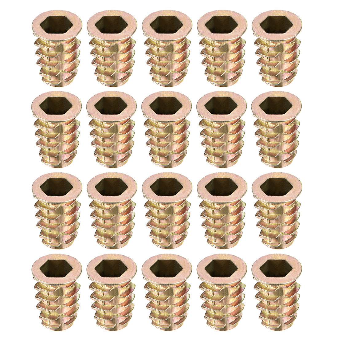 Uxcell Threaded Insert Nuts Zinc Alloy Hex Socket M8 Internal Threads ...
