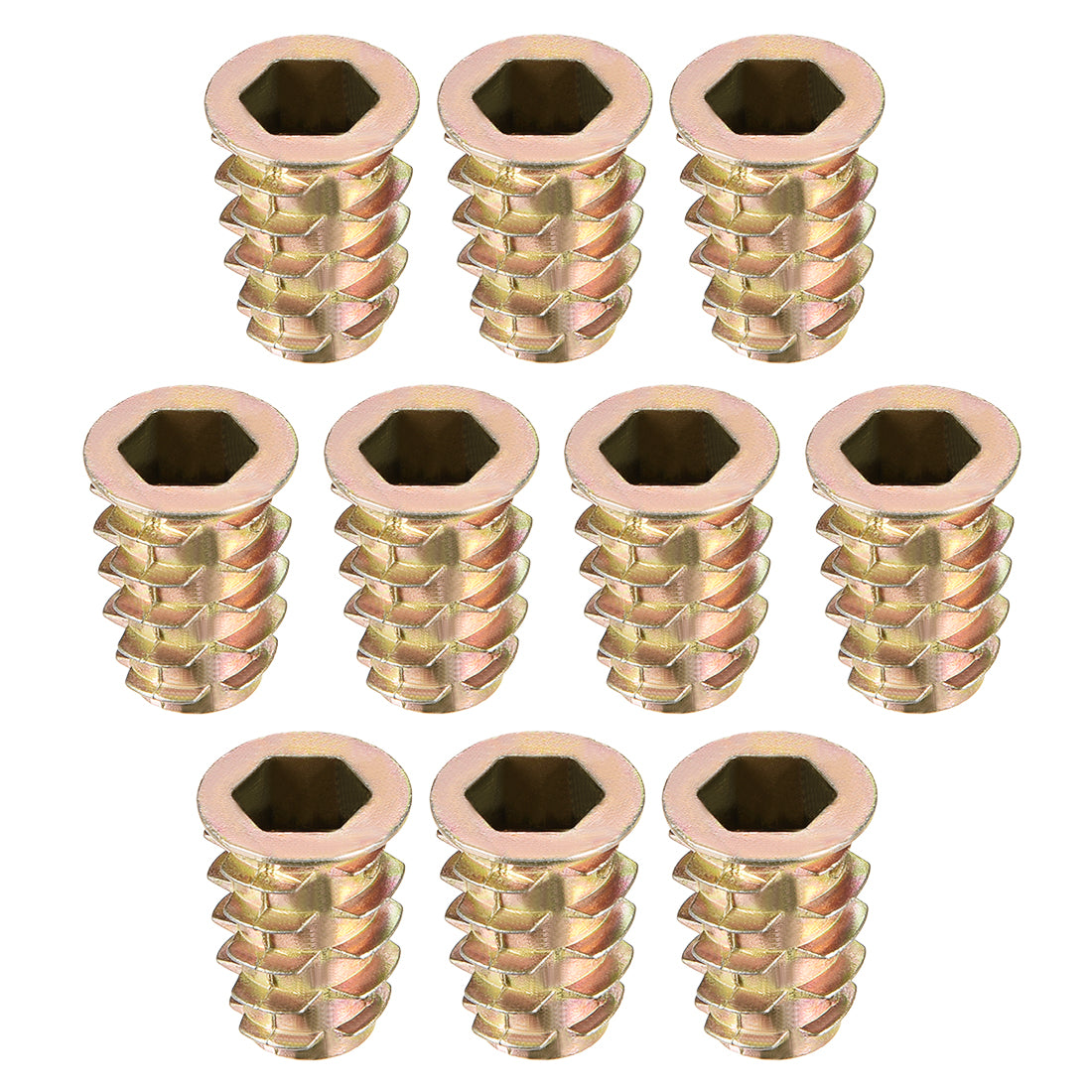Uxcell Threaded Insert Nuts Zinc Alloy Hex Socket M8 Internal Threads ...