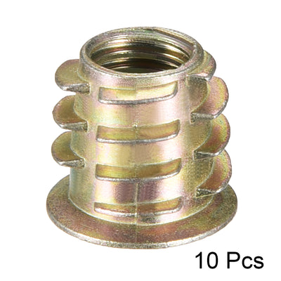 Harfington Uxcell Threaded Insert Nuts Zinc Alloy Hex Socket M10 Internal Threads 15mm Length 10pcs