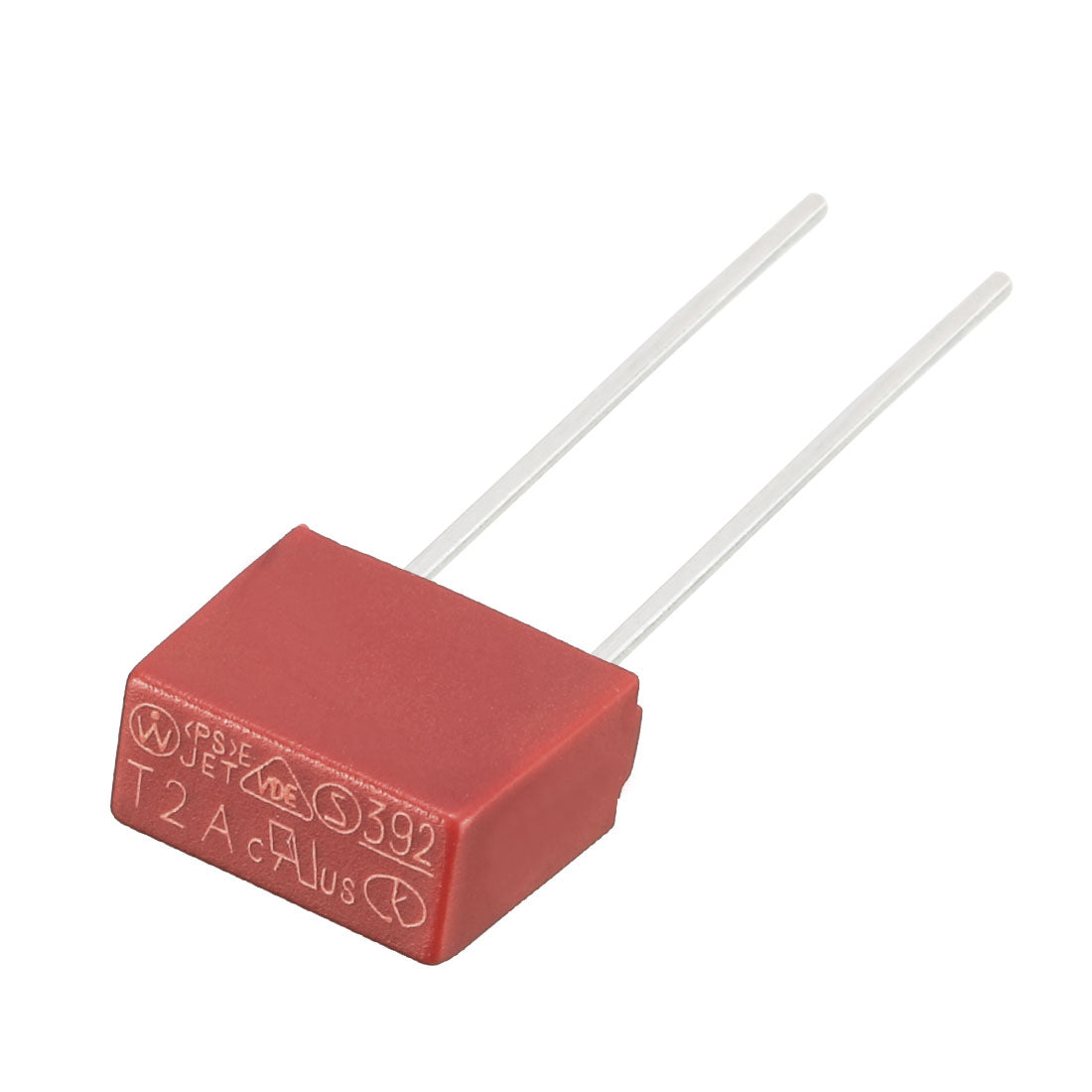 uxcell Uxcell 20Pcs DIP Mounted Miniature Square Slow Blow Micro Fuse T2A 2A 250V Red