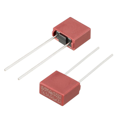 Harfington Uxcell 20Pcs DIP Mounted Miniature Square Slow Blow Micro Fuse T6.3A 6.3A 250V Red