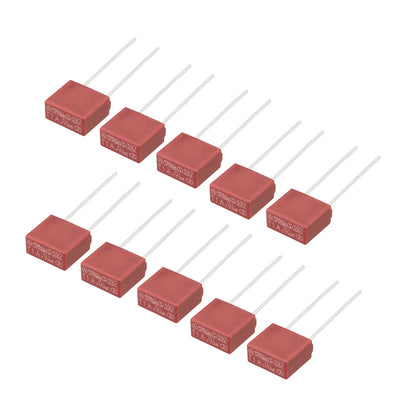 Harfington Uxcell 10Pcs DIP Mounted Miniature Square Slow Blow Micro Fuse T1A 1A 250V Red
