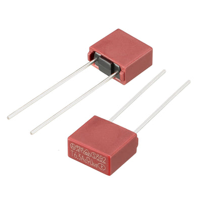 Harfington Uxcell 10Pcs DIP Mounted Miniature Square Slow Blow Micro Fuse T6.3A 6.3A 250V Red