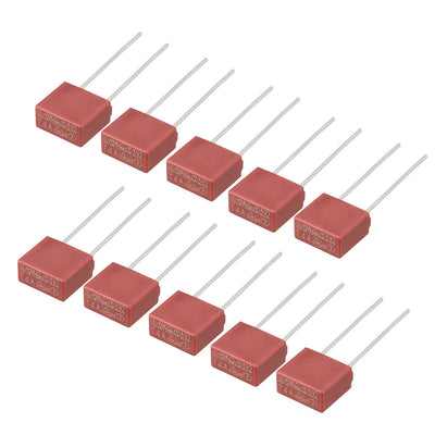 Harfington Uxcell 10Pcs DIP Mounted Miniature Square Slow Blow Micro Fuse T4A 4A 250V Red