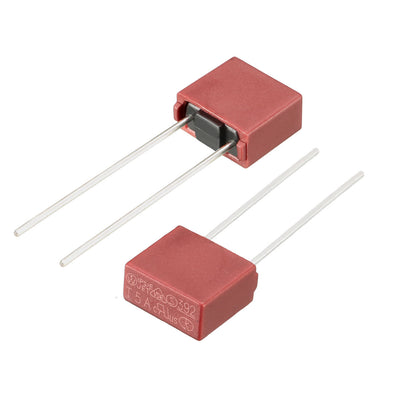 Harfington Uxcell 10Pcs DIP Mounted Miniature Square Slow Blow Micro Fuse T5A 5A 250V Red