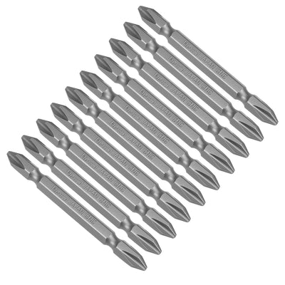 Harfington Uxcell 10pcs 75mm 1/4" Hex Shank PH2 Magnetic Phillips Double-Ended Screwdriver Bits S2
