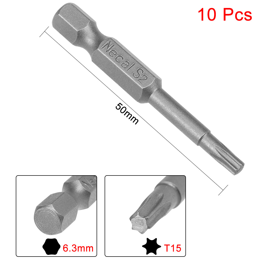 uxcell Uxcell Magnetic Torx Screwdriver Bit, Hex Shank S2 Power Tool