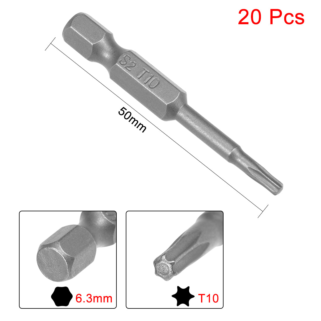 uxcell Uxcell Magnetic Torx Screwdriver Bits, Hex Shank S2 Power Tools