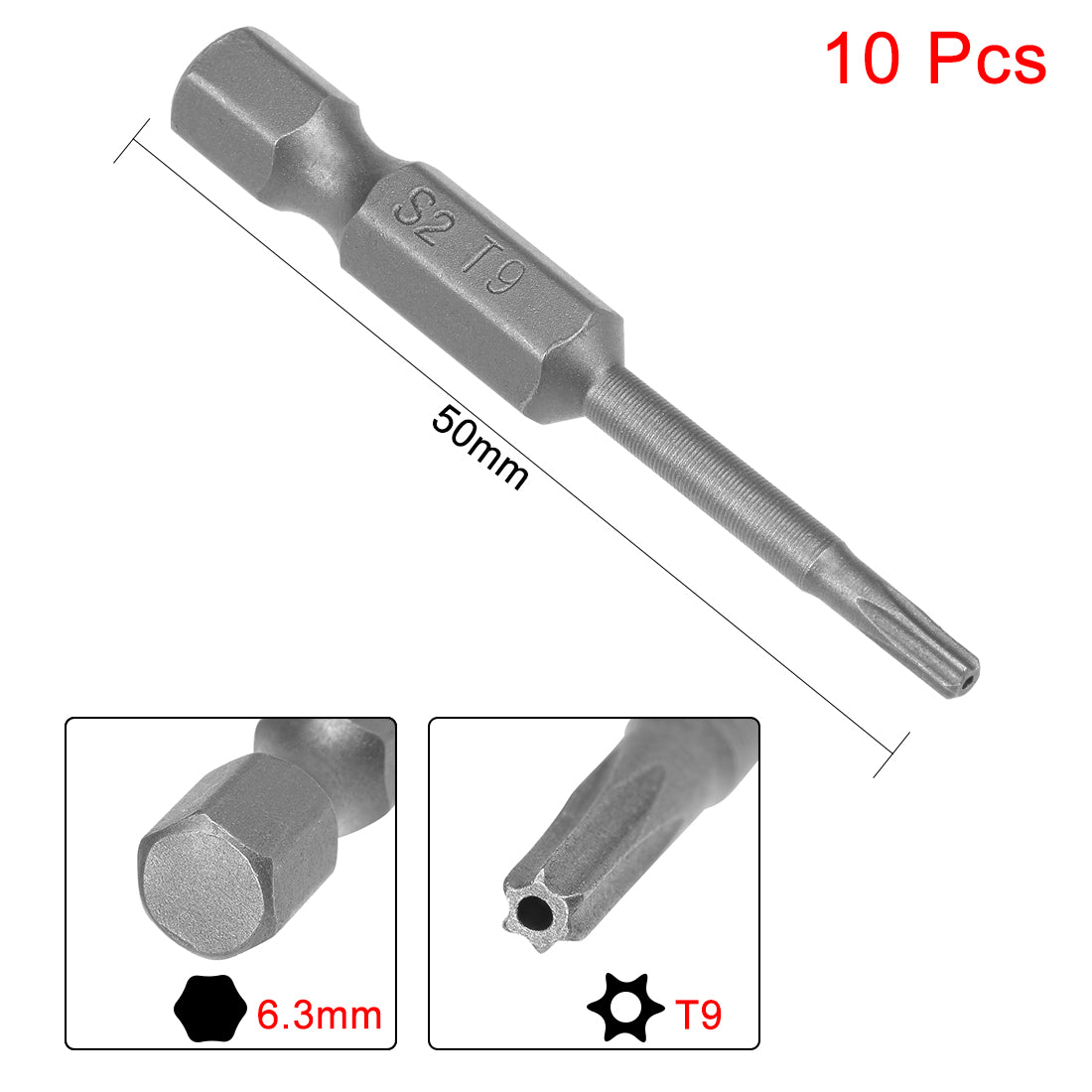 uxcell Uxcell Magnetic Torx Screwdriver Bits, Hex Shank S2 Security Tamper Proof Screw Driver Kit Tools