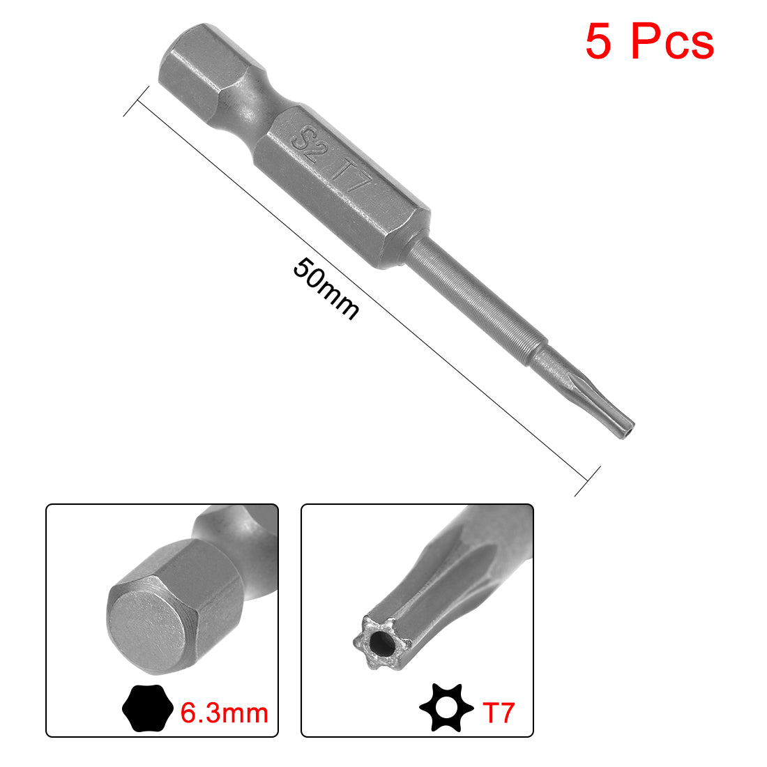 uxcell Uxcell Magnetic Torx Screwdriver Bits, Hex Shank S2 Security Tamper Proof Screw Driver Kit Tool
