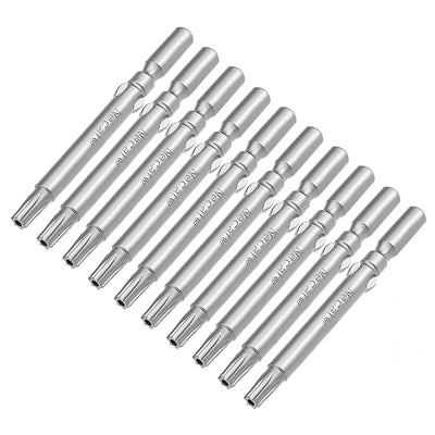 Harfington Uxcell 10Pcs 60mm Long 5mm Dia Round Shank Magnetic Torx Security Screwdriver Bits S2 High Alloy Steel