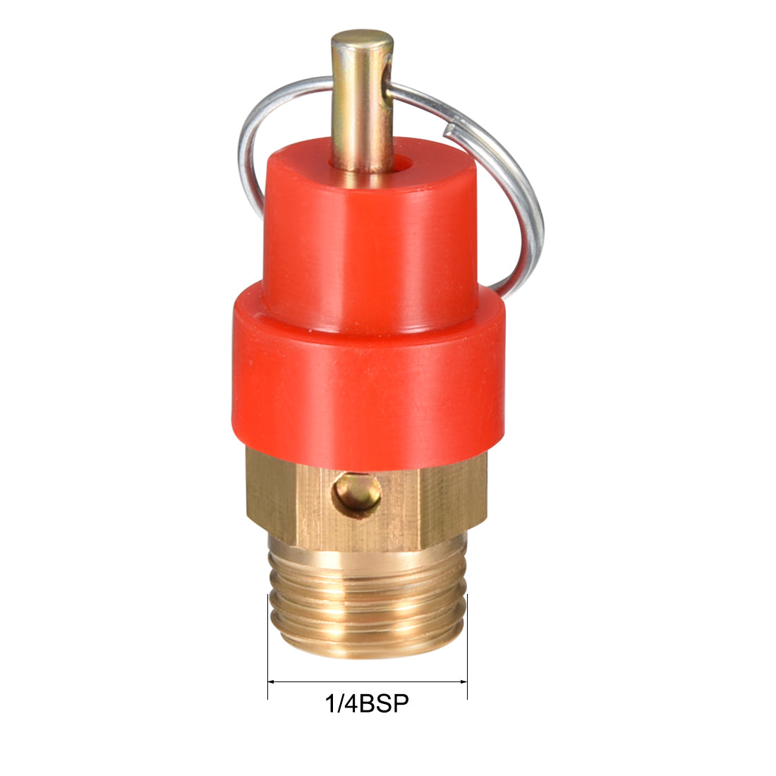 uxcell Uxcell 1/4 BSP Thread Pressure Relief Valve for Air Compressor 0.8Mpa Red Gold Tone w Split Ring 2 pcs