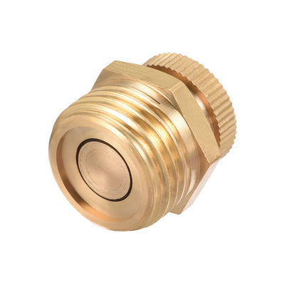 uxcell Uxcell 1/2 BSP Male Thread Dia Air Compressor Part Brass Tone Security Water Drain Valve