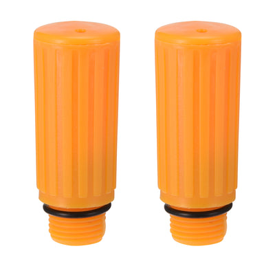 Harfington Uxcell Air Compressor Oil Connector Spare Parts 3/8BSP Male Thread Dia Orange Plastic Nonslip Handle 2 Pcs