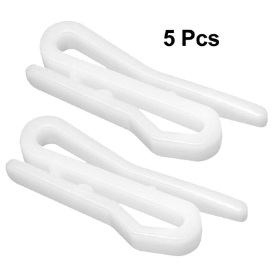Harfington Uxcell Curtain Hooks Plastic Pin-On Drapery Hooks for Window Curtain, Door Curtain and Shower Curtain White 5 Pcs
