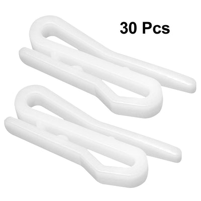 Harfington Uxcell Curtain Hooks Plastic Pin-On Drapery Hooks for Window Curtain, Door Curtain and Shower Curtain White 30 Pcs