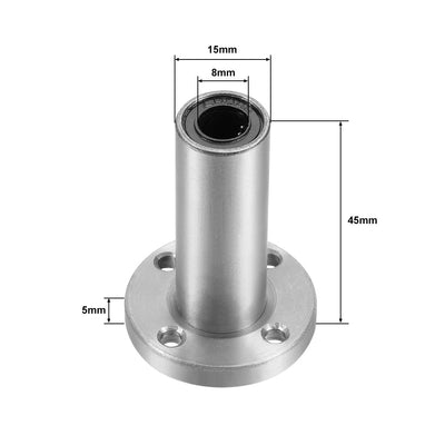 Harfington Uxcell Linear Motion Ball Bearings Extra Long Round Flanged