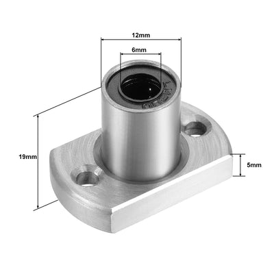 Harfington Uxcell Linear Motion Ball Bearings Oval Flanged