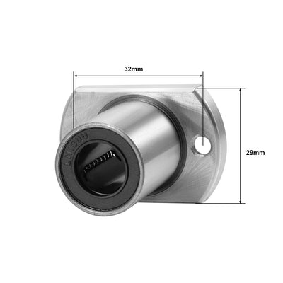 Harfington Uxcell Linear Motion Ball Bearings Oval Flanged