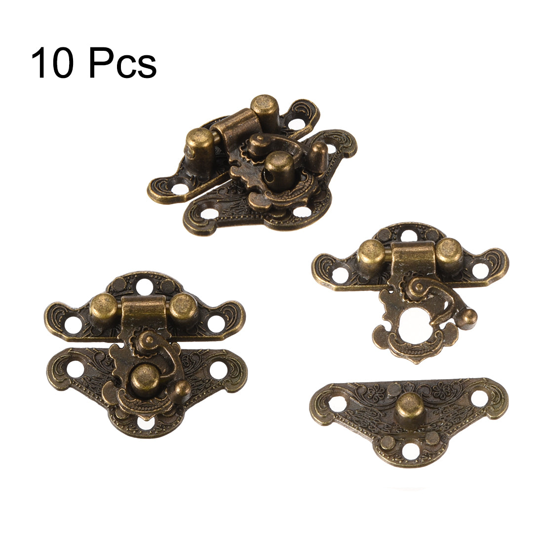 uxcell Uxcell 10 Sets Wood Case Chest Box Rectangle Clasp Closure Hasp Latches Bronze Tone 28 x 23mm