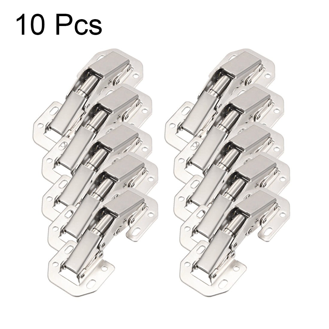 uxcell Uxcell 10pcs Cold Rolled Steel Concealed Cabinet 90 Degree Open Door Hinges, 104mm Long