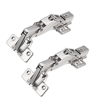 Harfington Uxcell 175 Degree Hinges Face Frame Soft Closing Hydraulic Concealed Cabinet Hinge,2 Pcs (Half Overlay)