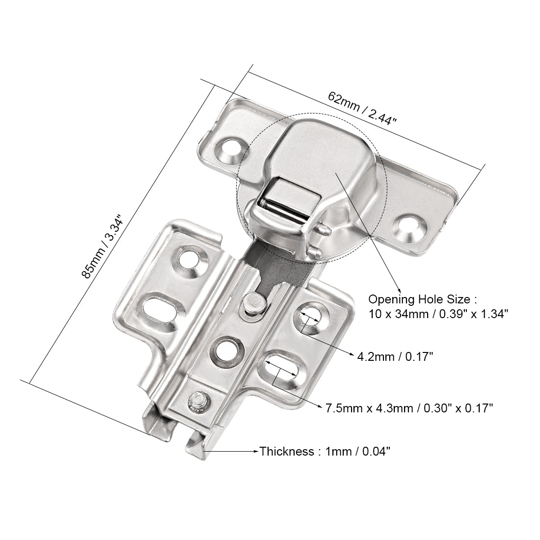 uxcell Uxcell 90 degree Hinges Double Cabinet Hidden Kitchen Buffering Angle Folding Door Hinge 2 Pcs