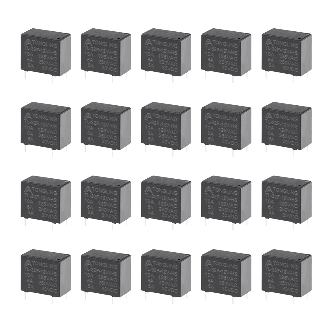 uxcell Uxcell 20 Pcs TL-32F-12V-HS DC 12V Coil SPST 4 Pin PCB Electromagnetic Power Relay