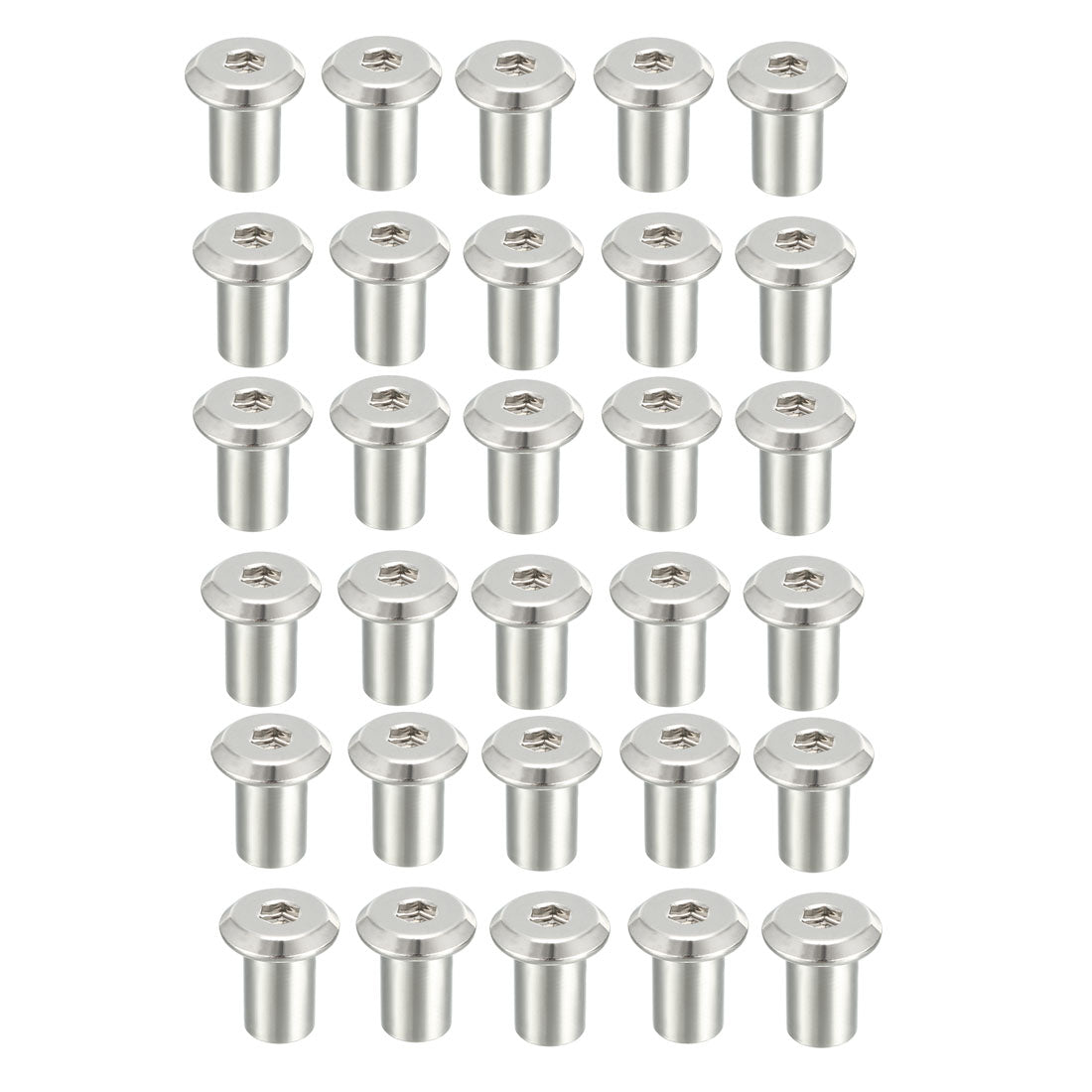 uxcell Uxcell M6x12mm Hex Socket Head Insert Nut Screw Post Sleeve Nut for Furniture 30pcs
