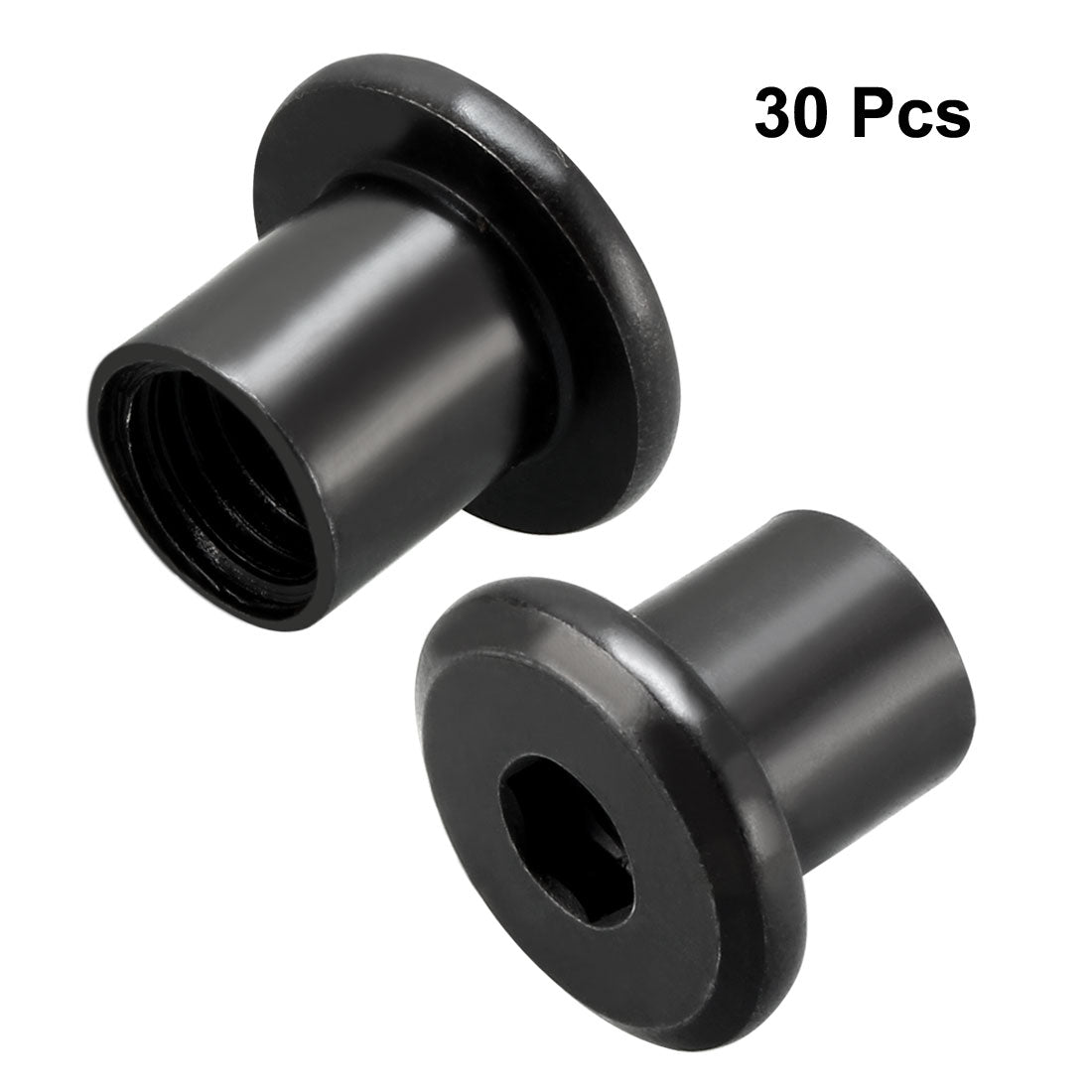 uxcell Uxcell M8x10mm Hex Socket Head Insert Nut Screw Post Sleeve Nut for Furniture 30pcs