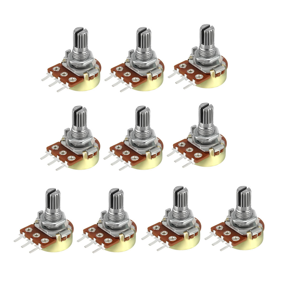 uxcell Uxcell WH148 50K Ohm Variable Resistors Single Turn Rotary Carbon Film Taper Potentiometer 10pcs