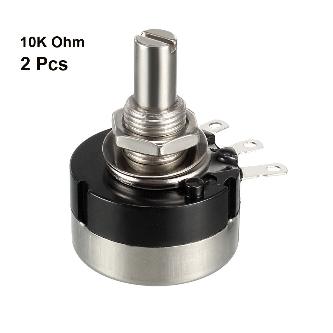 uxcell Uxcell RV24YN20S 10K Ohm Variable Resistors Single Turn Rotary Carbon Film Potentiometer 2pcs