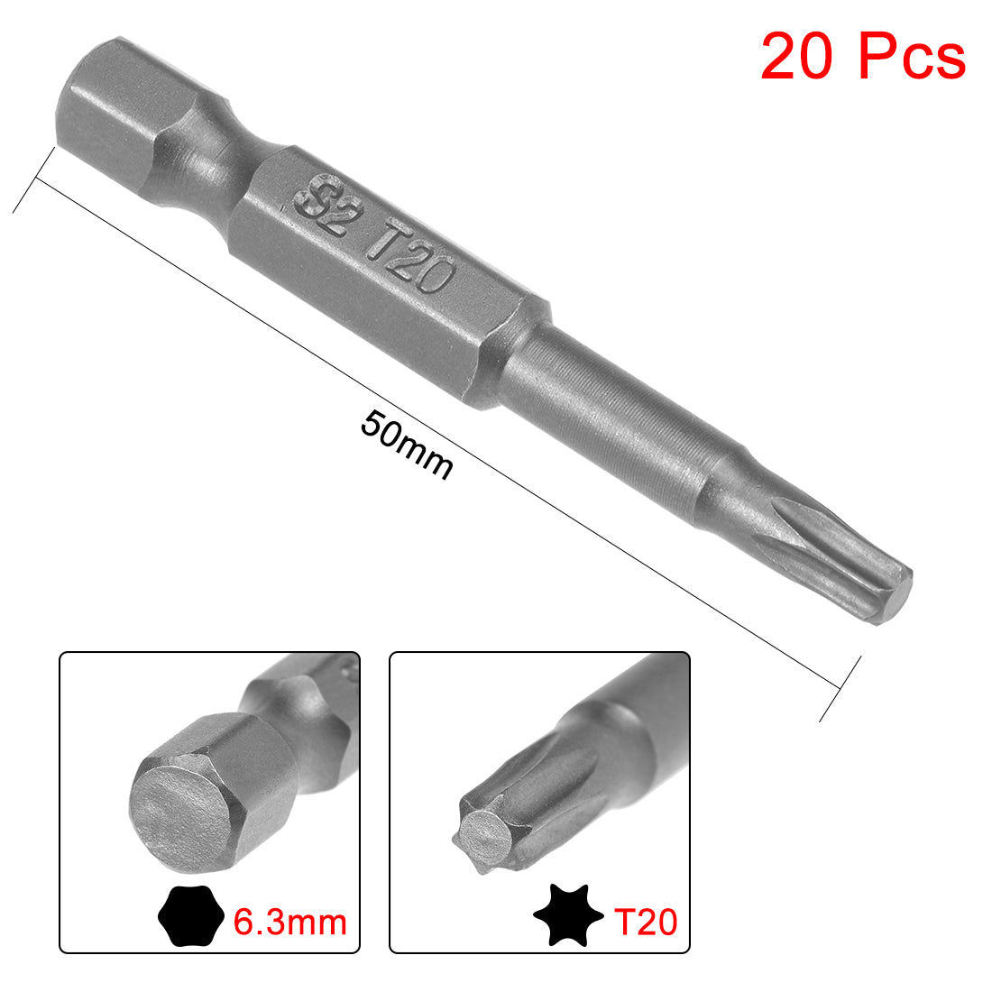 uxcell Uxcell Magnetic Torx Screwdriver Bits, Hex Shank S2 Power Tools