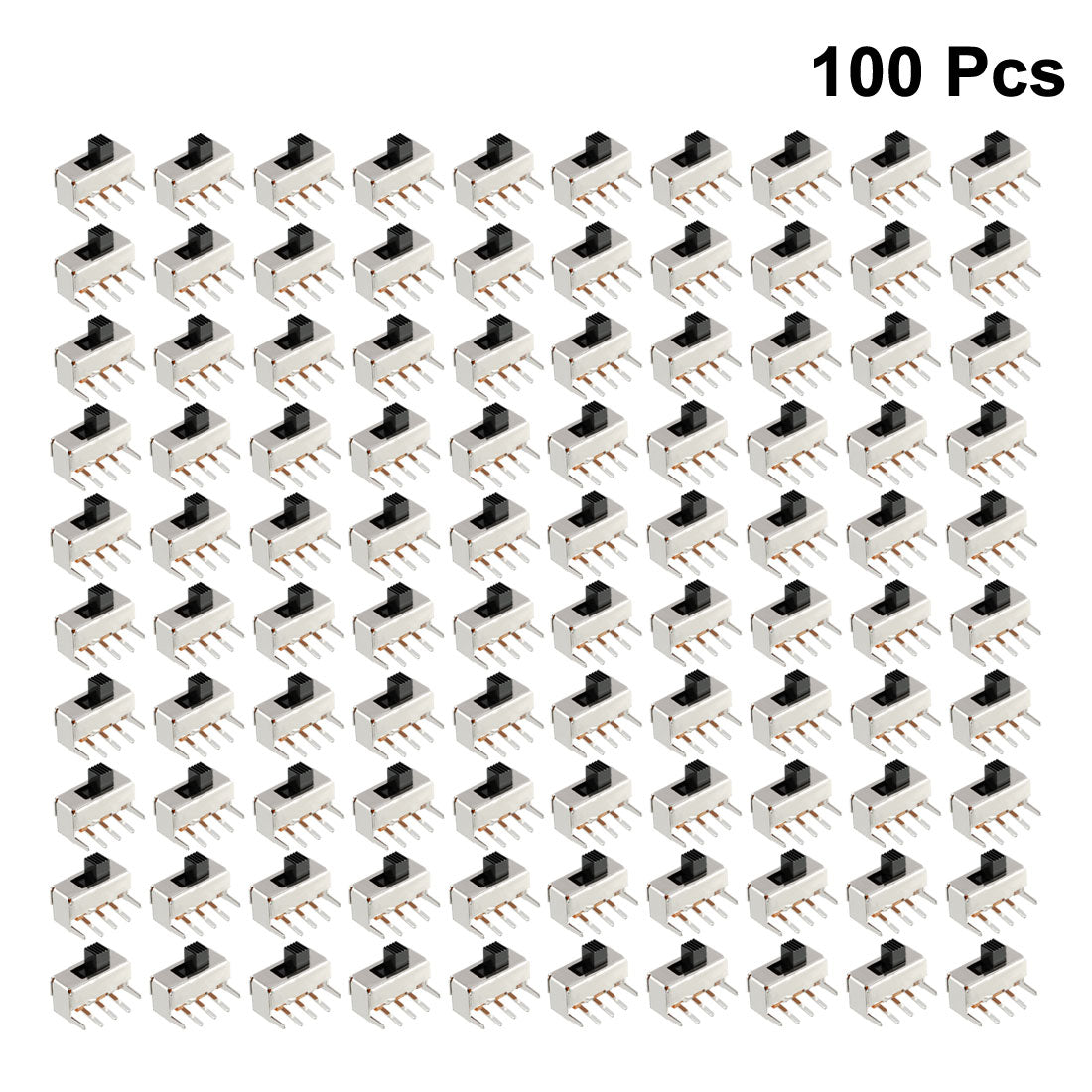 uxcell Uxcell 100Pcs 5mm Horizontal Slide Switch SPDT 1P2T 3 Pins PCB Panel Latching