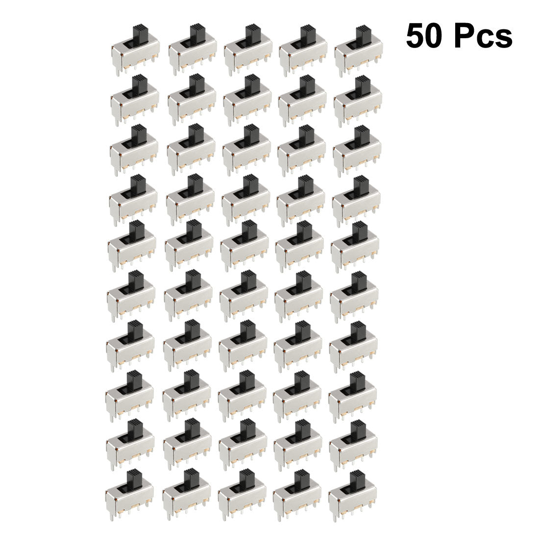 uxcell Uxcell 50Pcs 3mm Vertical Slide Switch SPDT 1P2T 3 Pins PCB Panel Latching