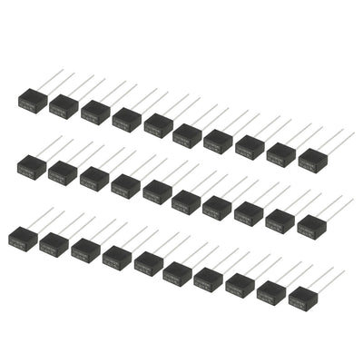 Harfington Uxcell 30Pcs DIP Mounted Miniature Square Slow Blow Micro Fuse T3.15A 3.15A 250V Black