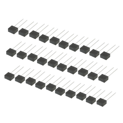 Harfington Uxcell 30Pcs DIP Mounted Miniature Square Slow Blow Micro Fuse T2.5A 2.5A 250V Black