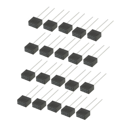 Harfington Uxcell 20Pcs DIP Mounted Miniature Square Slow Blow Micro Fuse T2.5A 2.5A 250V Black