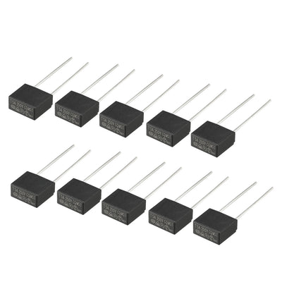 Harfington Uxcell 10Pcs DIP Mounted Miniature Square Slow Blow Micro Fuse T5A 5A 250V Black