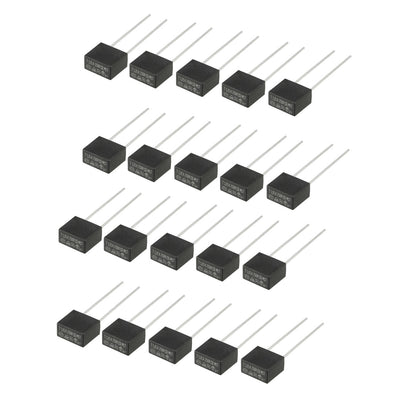 Harfington Uxcell 20Pcs DIP Mounted Miniature Square Slow Blow Micro Fuse T3.15A 3.15A 250V Black