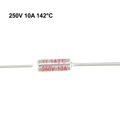 Harfington Uxcell 250V 10A 142℃ Celsius Circuit Cut Off Temperature Thermal Fuse 20 Pcs