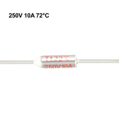 Harfington Uxcell 250V 10A 72℃ Celsius Circuit Cut Off Temperature Thermal Fuse 10 Pcs