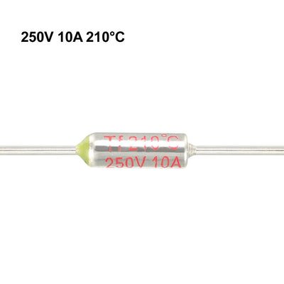 Harfington Uxcell 250V 10A 210℃ Celsius Circuit Cut Off Temperature Thermal Fuse 10 Pcs
