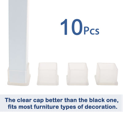 Harfington Uxcell Clear PVC Chair Leg Cap End Tip Feet Cover Furniture Floor Protector 10pcs Reduce Noise Prevent Scratch