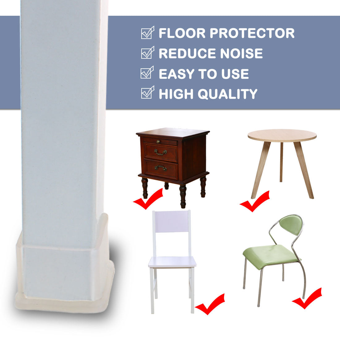 uxcell Uxcell Clear PVC Chair Leg Cap End Tip Feet Cover Furniture Floor Protector 10pcs Reduce Noise Prevent Scratch