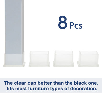 Harfington Uxcell Clear PVC Table Desk Leg Caps Feet Cover Furniture Slider Floor Protector 8pcs