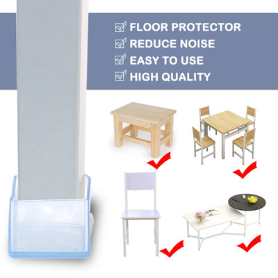 Harfington Uxcell Clear PVC Chair Leg Cap End Tip Feet Cover Furniture Floor Protector 10pcs Reduce Noise Prevent Scratch
