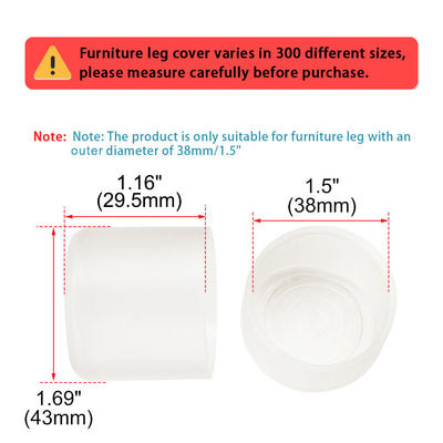 Harfington Uxcell Clear PVC Chair Leg Caps End Tip Feet Cover Furniture Glide Floor Protector 5pcs