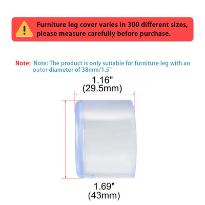 Harfington Uxcell Clear PVC Chair Leg Caps End Tip Feet Furniture Glide Floor Protector 16pcs